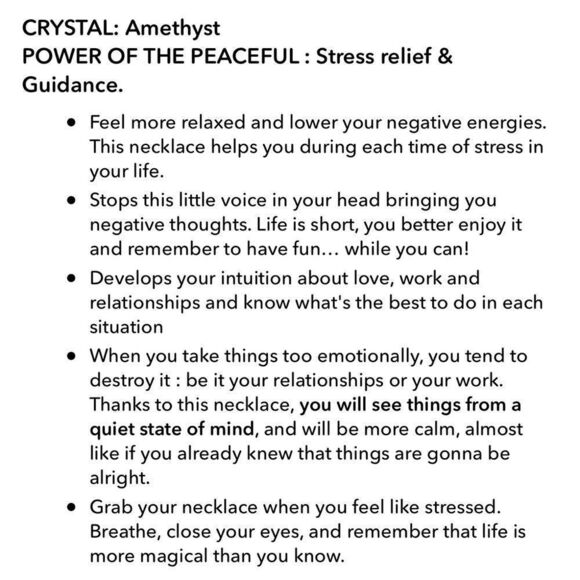 NWT The Crystal Babes Magic Necklace- The Peaceful (Amethyst) - Gold - Picture 3 of 3